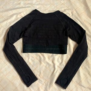 Gymshark crop top long sleeve black